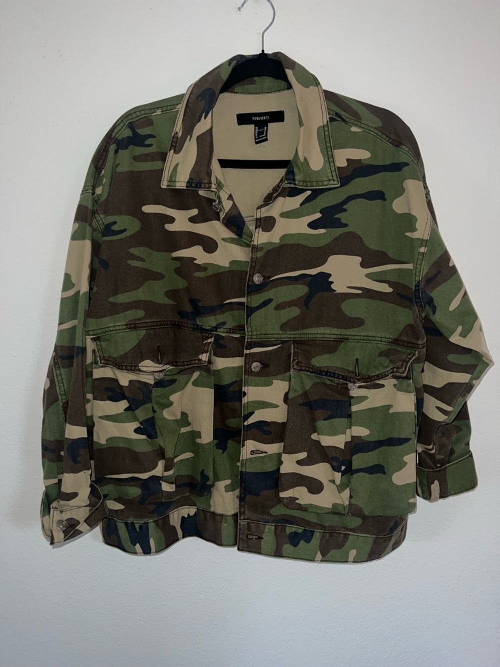 Forever 21 Camo Jacket w/ Bella Dona “Homegirl” Patch (Oversized Fit) - Picture 2 of 6
